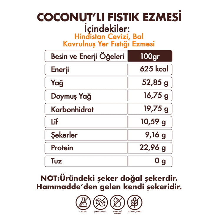 Coconut Fıstık Ezmesi 700g